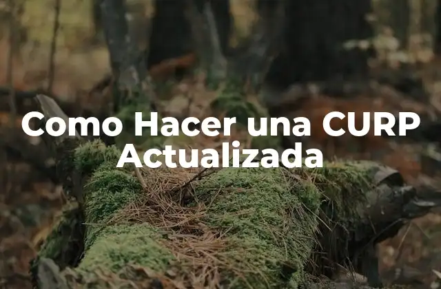 Como Hacer una Curp Actualizada