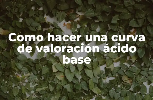 Como Hacer una Curva de Valoración Ácido Base