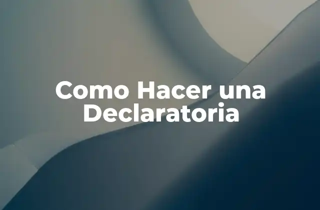 Como Hacer una Declaratoria 2 ¿Qué es una Declaratoria?