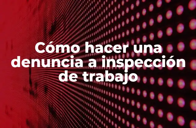 Cómo Hacer una Denuncia a Inspección de Trabajo 2 Cómo hacer una denuncia a inspección de trabajo