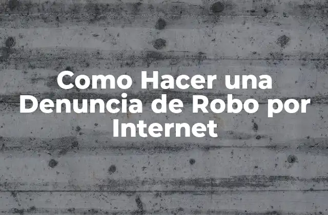Como Hacer una Denuncia de Robo por Internet