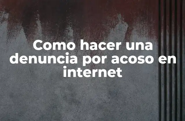 Como Hacer una Denuncia por Acoso en Internet