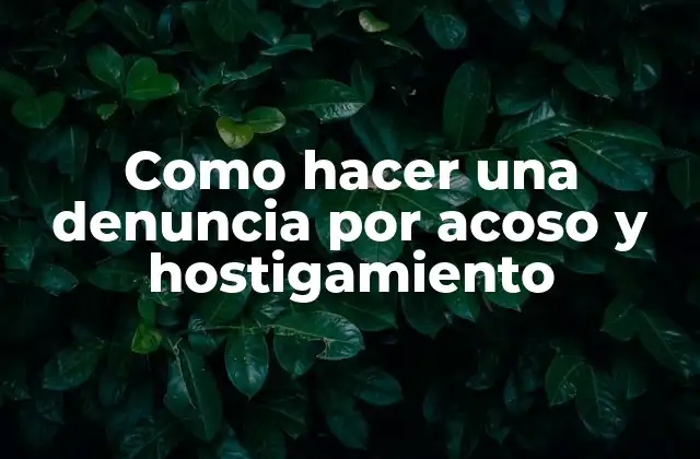 Como Hacer una Denuncia por Acoso y Hostigamiento