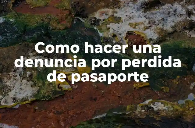¿Qué es una denuncia por perdida de pasaporte?