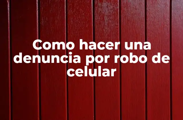 Como Hacer una Denuncia por Robo de Celular