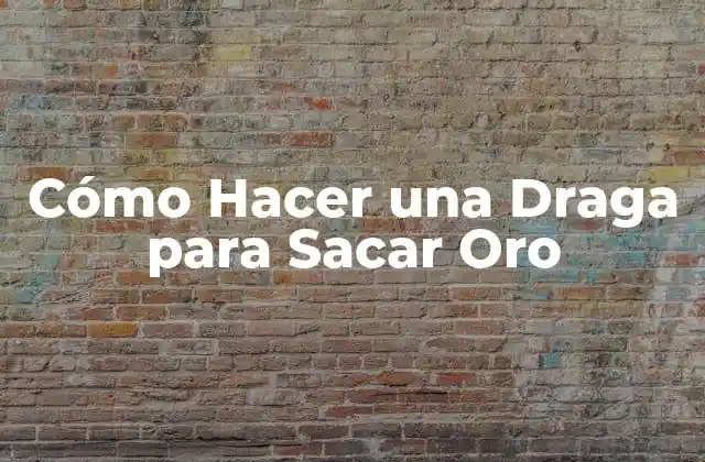 Cómo Hacer una Draga para Sacar Oro