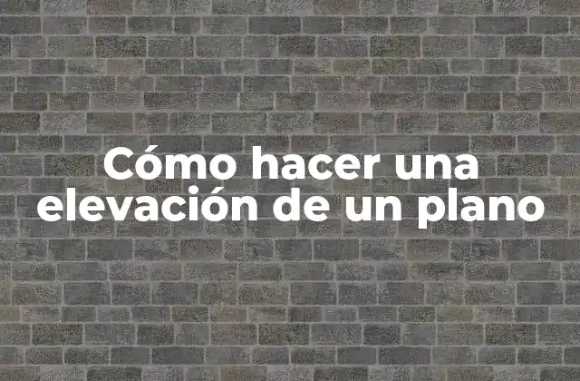 Cómo Hacer una Elevación de un Plano