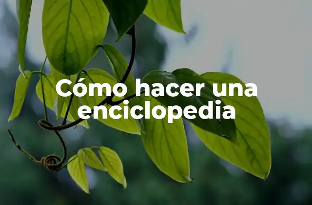 Cómo Hacer una Enciclopedia