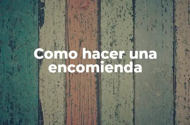 Como Hacer una Encomienda