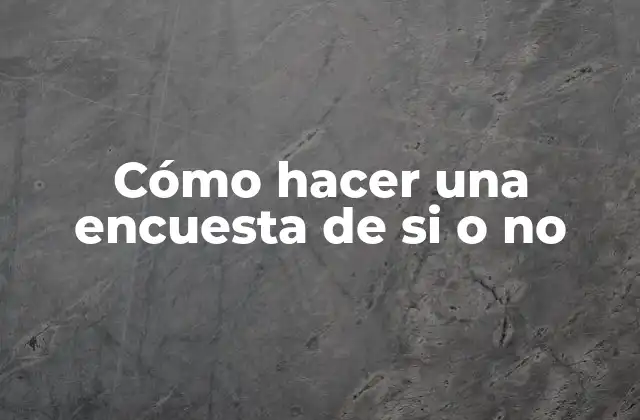 Cómo Hacer una Encuesta de Si o No