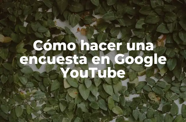 Cómo Hacer una Encuesta en Google Youtube