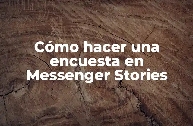 Cómo Hacer una Encuesta en Messenger Stories