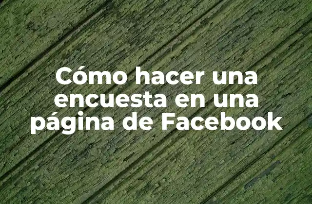 Cómo Hacer una Encuesta en una Página de Facebook