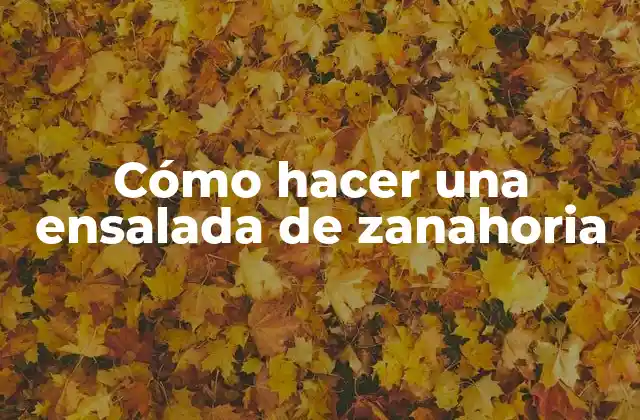 Cómo Hacer una Ensalada de Zanahoria