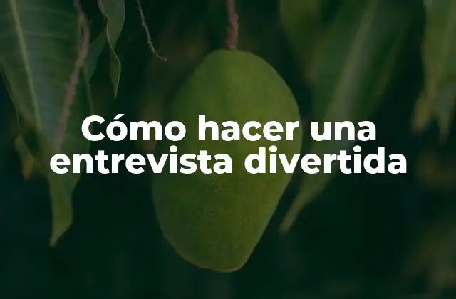 Cómo Hacer una Entrevista Divertida