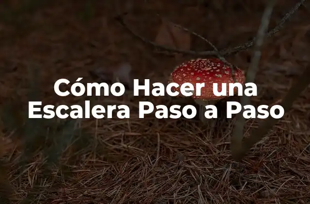Cómo Hacer una Escalera Paso a Paso