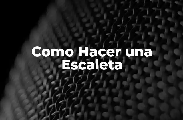 Como Hacer una Escaleta