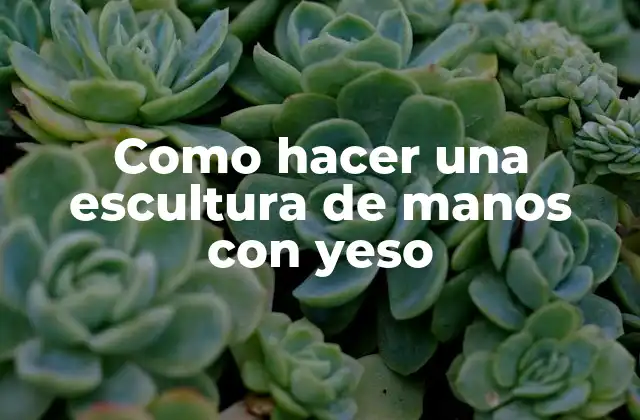 Como Hacer una Escultura de Manos con Yeso