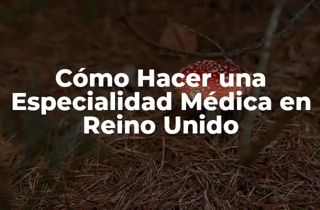 Cómo Hacer una Especialidad Médica en Reino Unido