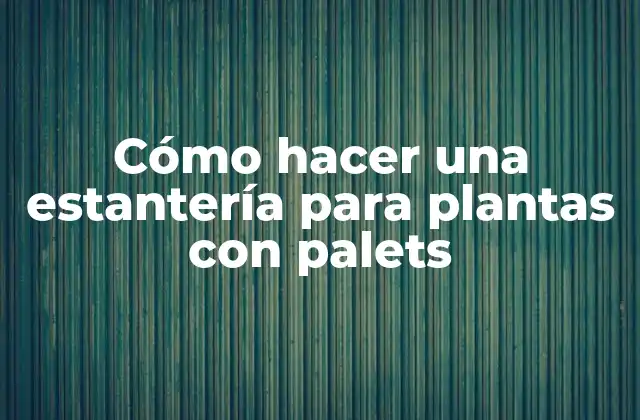 Cómo Hacer una Estantería para Plantas con Palets