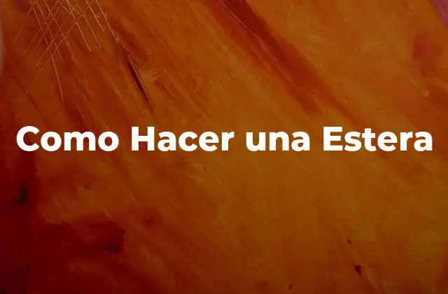 Como Hacer una Estera