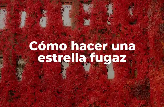 Cómo Hacer una Estrella Fugaz