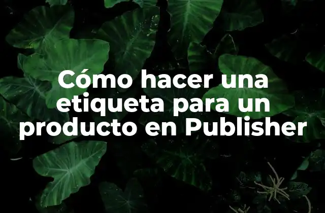 Cómo Hacer una Etiqueta para un Producto en Publisher