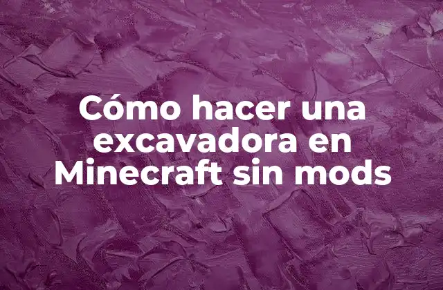Cómo Hacer una Excavadora en Minecraft sin Mods