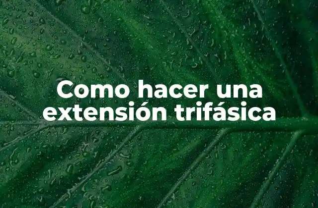 Como Hacer una Extensión Trifásica