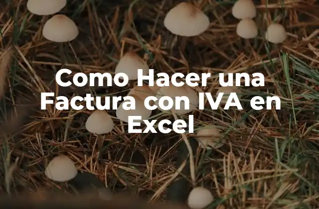 Como Hacer una Factura con Iva en Excel