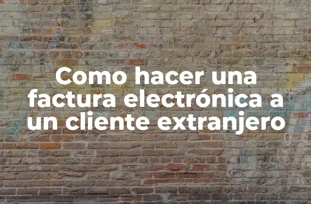 Como Hacer una Factura Electrónica a un Cliente Extranjero
