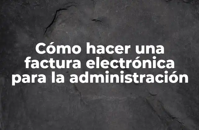 Cómo Hacer una Factura Electrónica para la Administración