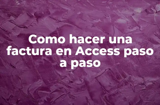 Crear una factura en Access