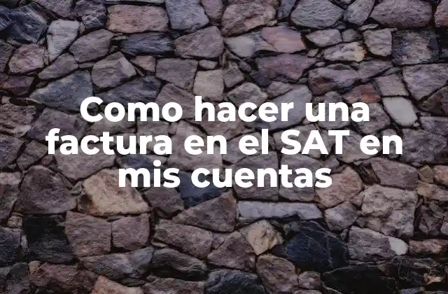 Como Hacer una Factura en el Sat en Mis Cuentas