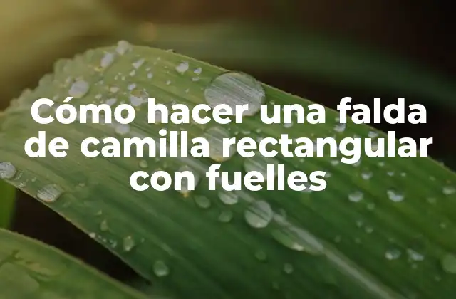 Cómo Hacer una Falda de Camilla Rectangular con Fuelles