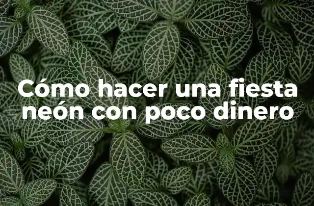 Cómo Hacer una Fiesta Neón con Poco Dinero
