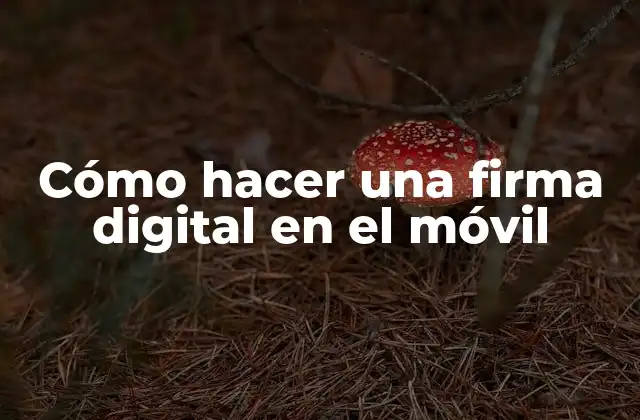 Cómo Hacer una Firma Digital en el Móvil
