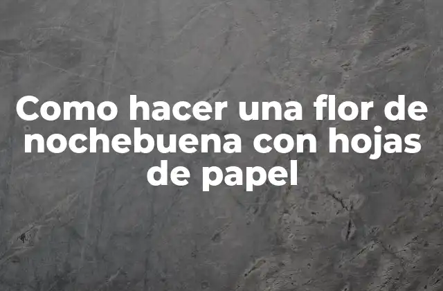 Como Hacer una Flor de Nochebuena con Hojas de Papel