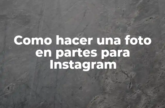 Como Hacer una Foto en Partes para Instagram