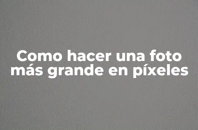 Como Hacer una Foto Más Grande en Píxeles