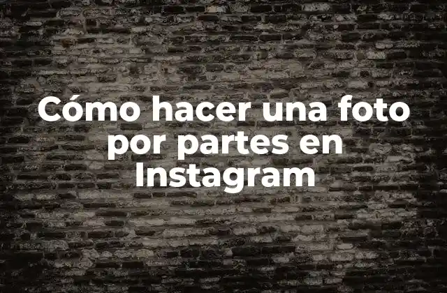 Cómo Hacer una Foto por Partes en Instagram