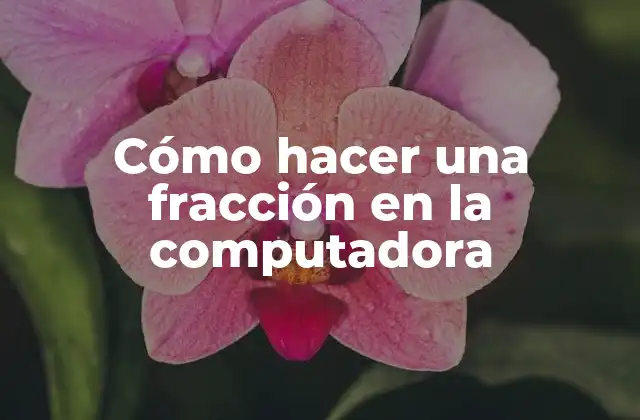 Cómo Hacer una Fracción en la Computadora