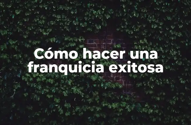 Cómo Hacer una Franquicia Exitosa