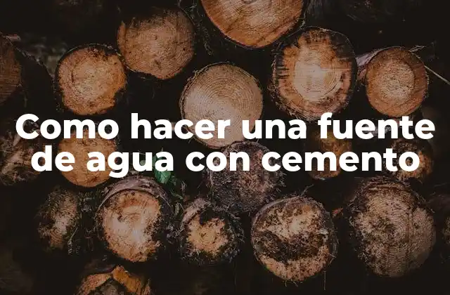 Como Hacer una Fuente de Agua con Cemento