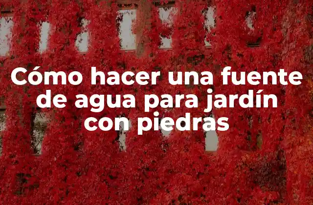 Cómo Hacer una Fuente de Agua para Jardín con Piedras