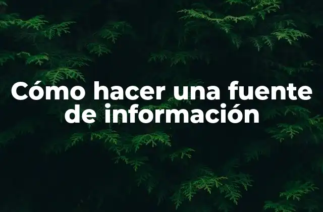 Cómo Hacer una Fuente de Información
