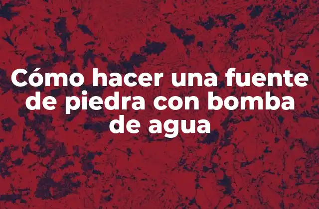 Cómo Hacer una Fuente de Piedra con Bomba de Agua