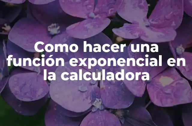Como Hacer una Función Exponencial en la Calculadora