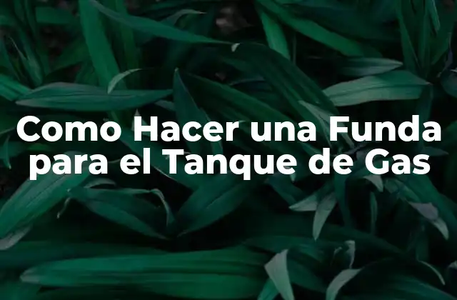 Como Hacer una Funda para el Tanque de Gas