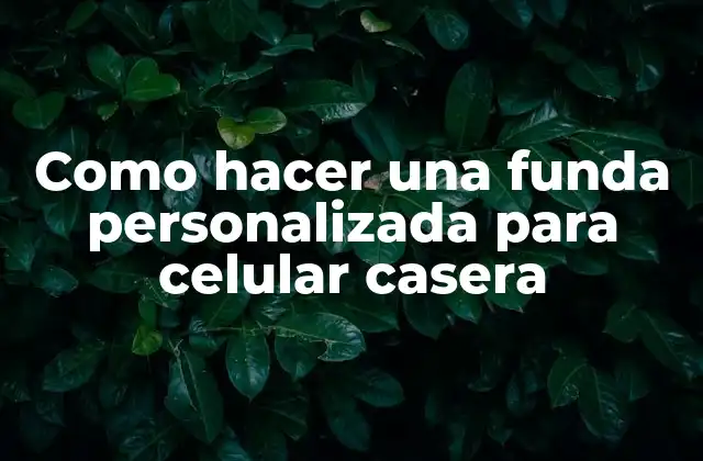 ¿Qué es una funda personalizada para celular casera?
